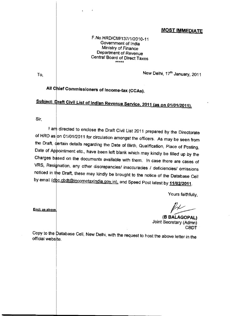 IRS Civil List | PDF