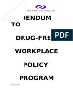Sample  Drug Free Workplace Policy Program 02 July 2013