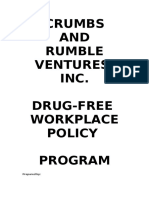 Sample Drug Free Workplace Policy Program