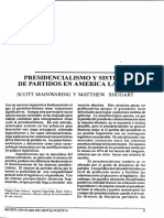 Mainwaring y Shugart 2002 Presidencialismo y Sist de Partidos en AL Conclusiones Libro