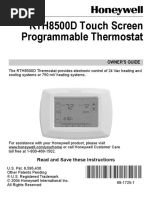 Honeywell Thermostat RTH8500D Owners Manual PDF