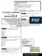 Exercicio Avaliativo 1º Ano