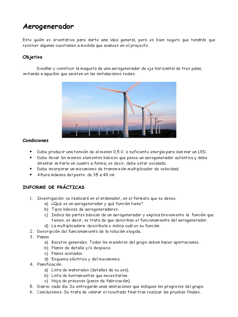 Construcción de un Aerogenerador Casero | PDF | Turbina eólica | Tornillo