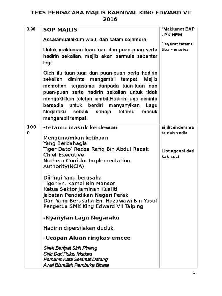 Skrip Karnival Sekolah Pdf