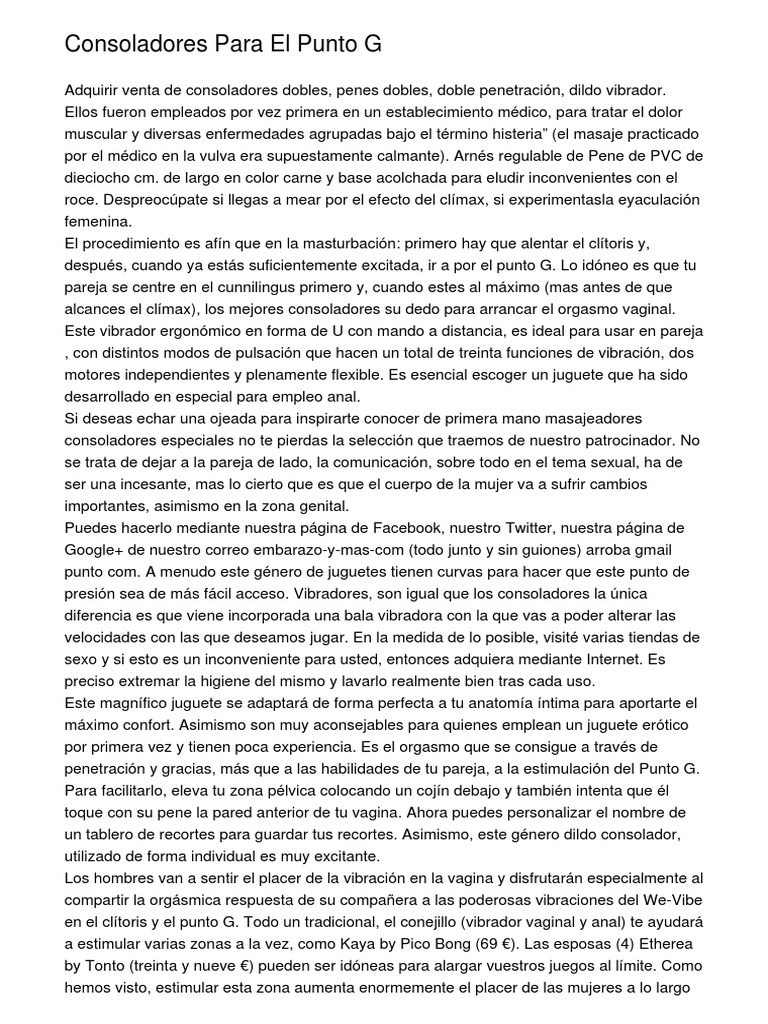 Consoladores Dobles para Estimulación G | PDF | Consolador | Orgasmo
