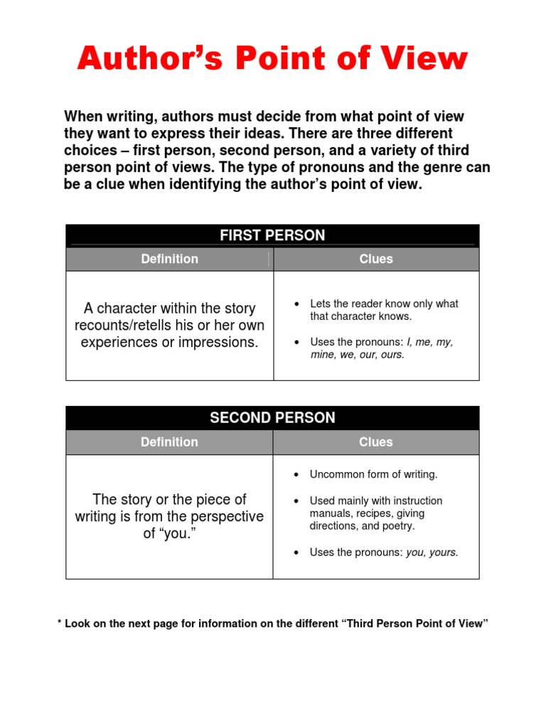 Point of View Handout PDF