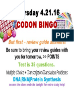 Codon Bingo: Thursday 4.21.16