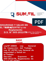 Seguridad y Salud en El Trabajo Ley #29783 y Su Reglamento