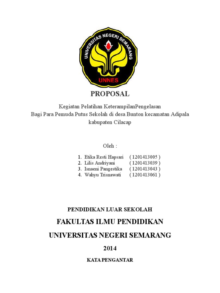 Proposal Kegiatan Pelatihan Keterampilan Pengelasan