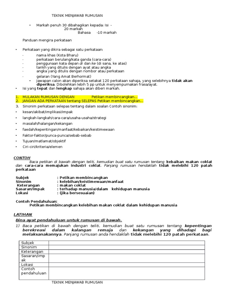 Latihan Menulis Pendahuluan Rumusan Pdf