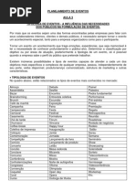 Tipologia de eventos