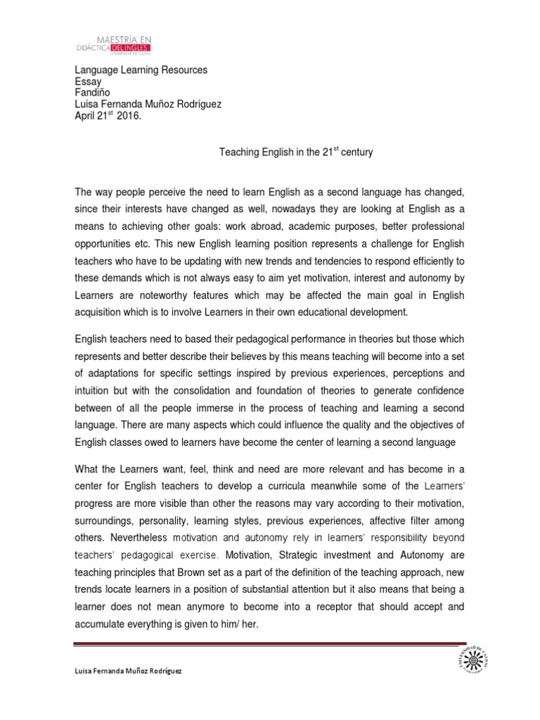 foreign language learning essay