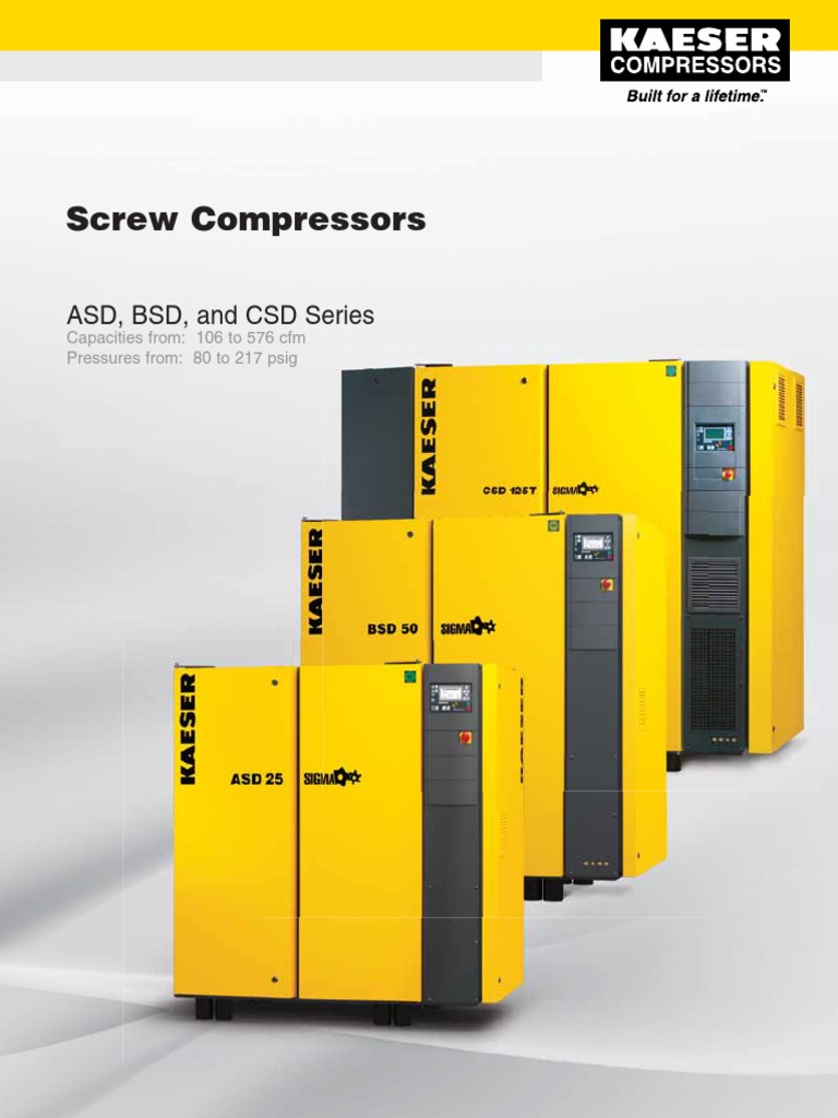 Kaeser Screw Compressors ASD, BSD, CSD Series | PDF | Gas Compressor ...