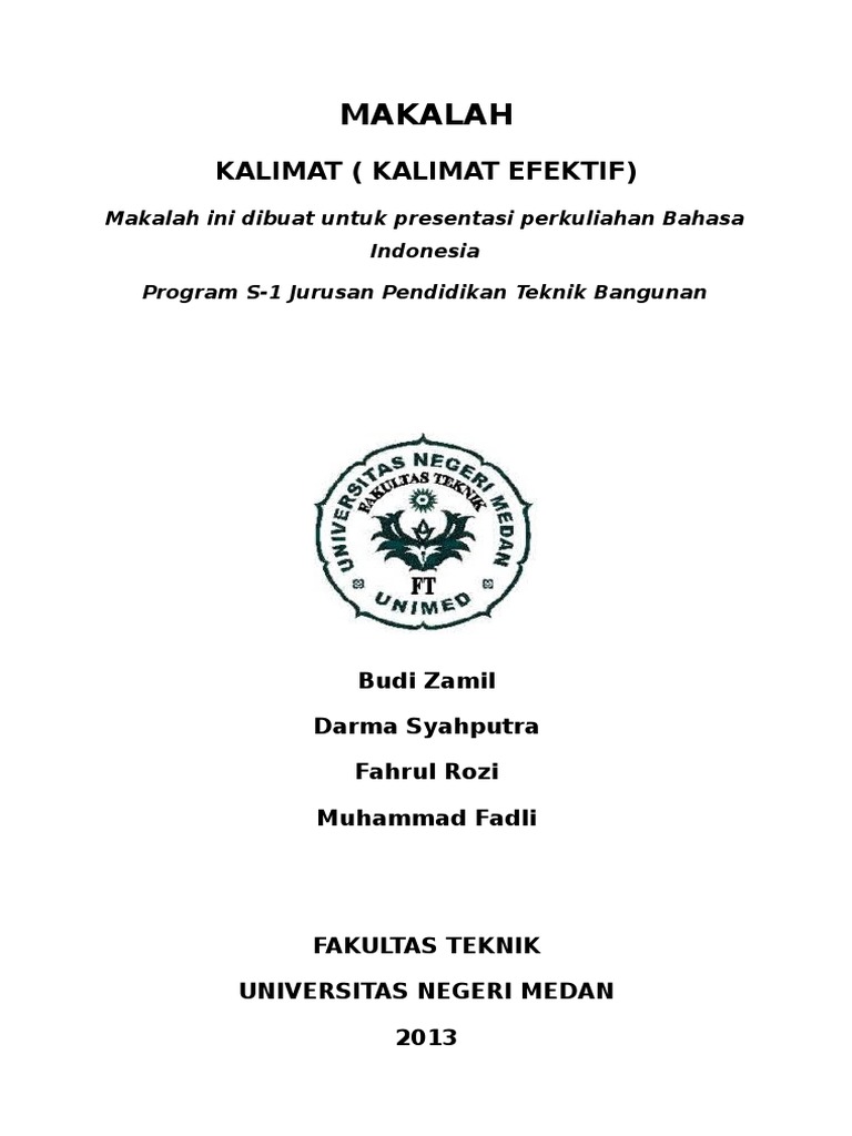 Makalah Bahasa Indonesia Kalimat Efektif