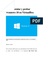 Instalar y Probar Windows 10 en VirtualBox