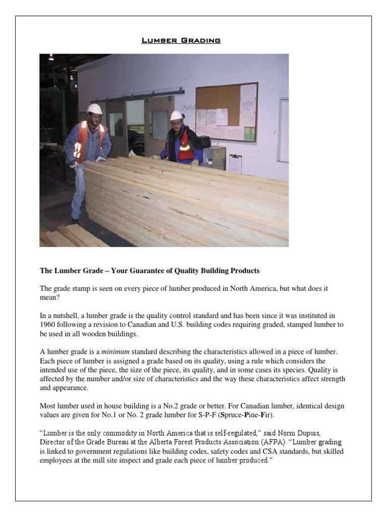 Canadian Timber Grading Lumber Wood