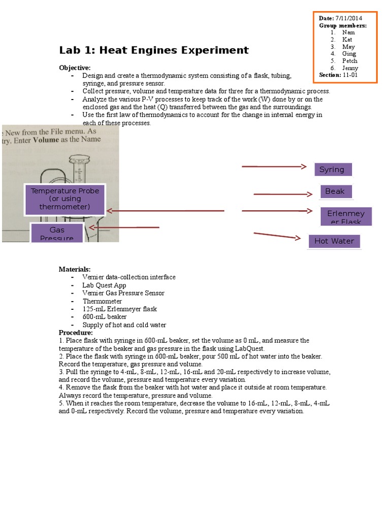 Heat Engines Lab Report | PDF | Temperature | Heat