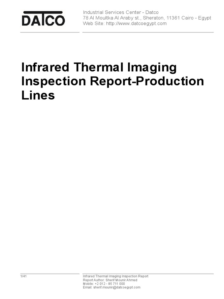 Infrared Thermal Imaging Inspection ReportProduction Lines