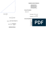 Area Ab Perimeter, P 2 (A+b) Diagonal, D A B: Solid Geometry Triangle Squares and Rectangles