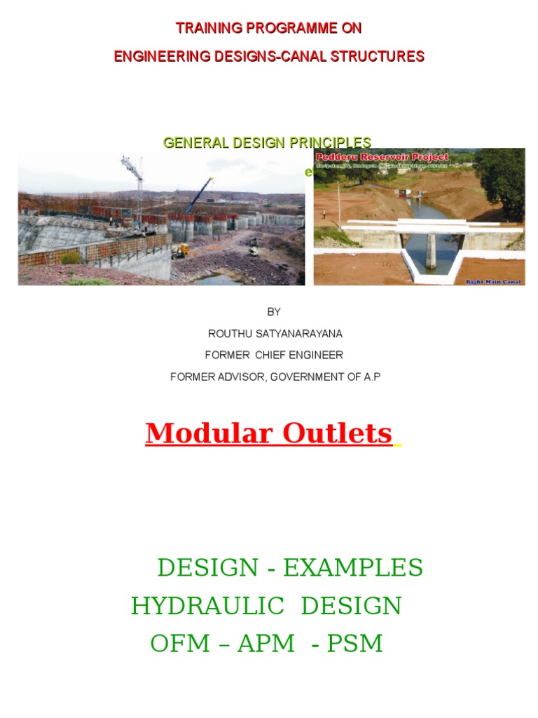 Canal Outlets&Modules Worked Out Exampes PDF Hydrology Hydraulic