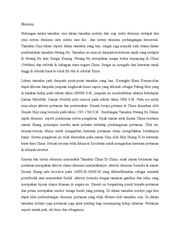 Kesan Tamadun Cina Ke Atas Masyarakat Dan Negara Malaysia Pdf