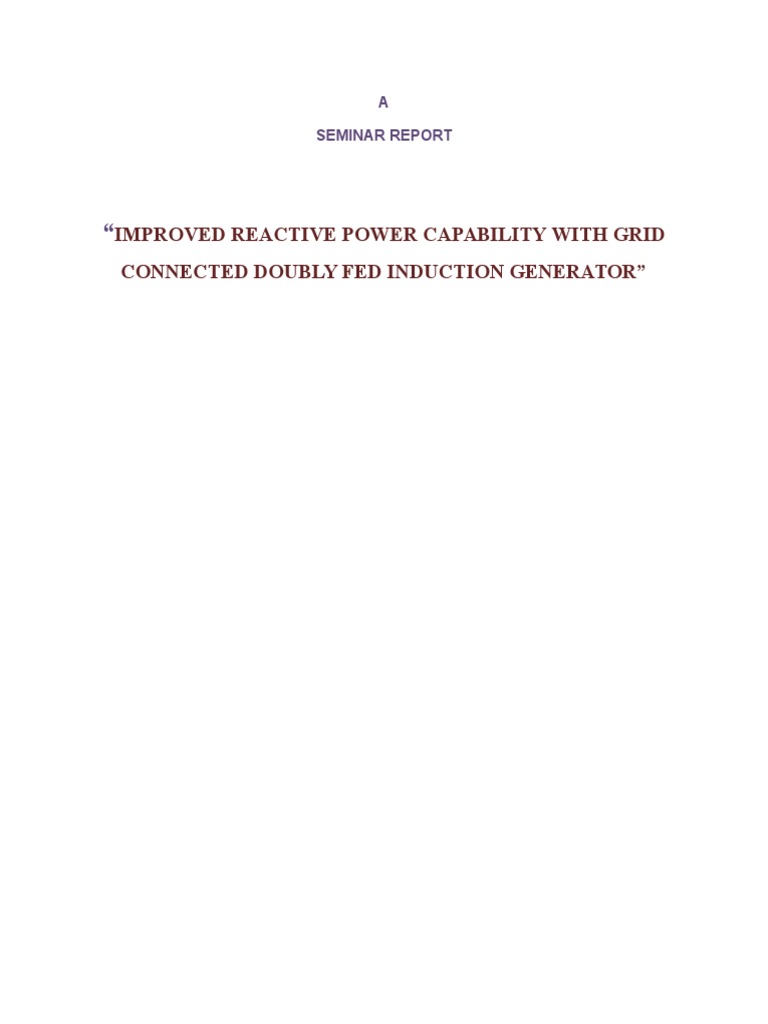 Improved Reactive Power Capability With Grid Connected Doubly Fed ...