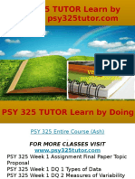 PSY 325 TUTOR Learn by Doing- Psy325tutor.com