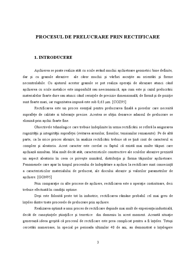 Procedeul de Rectificare | PDF