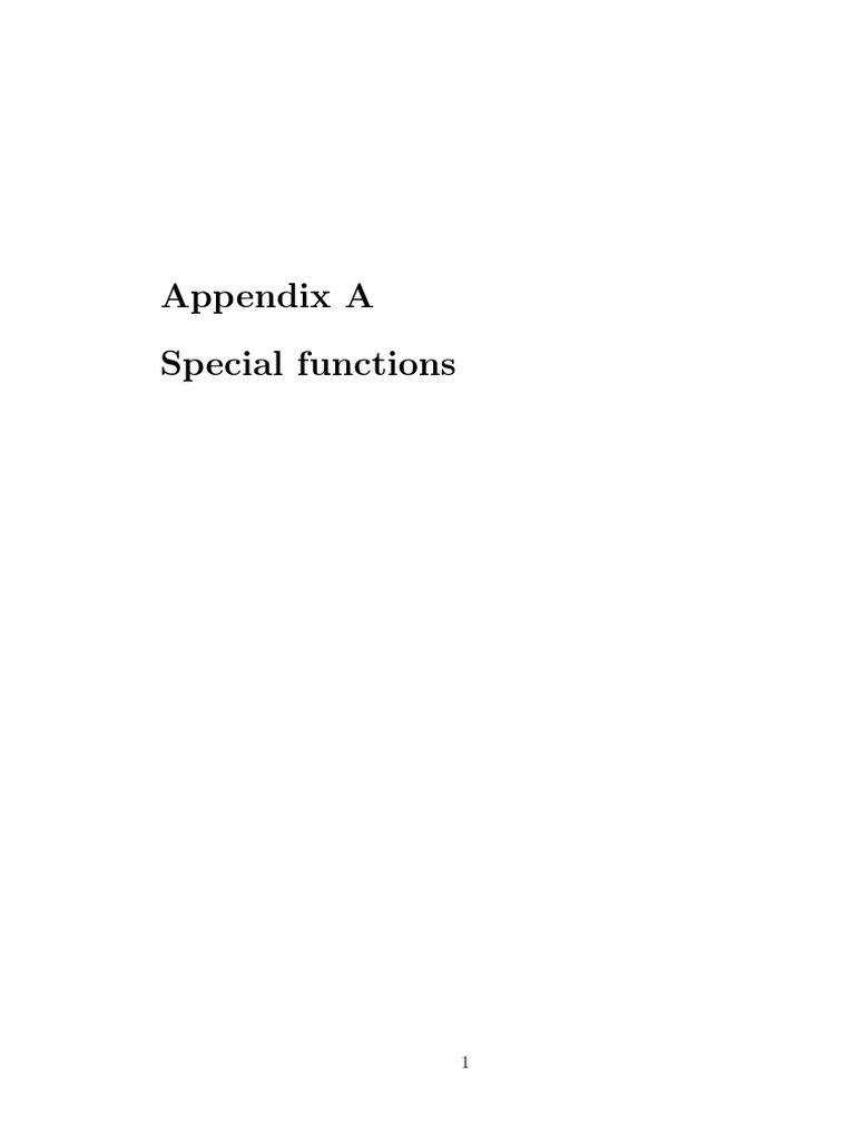 Appendix A Special Functions | PDF | Special Functions | Differential ...