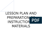 Lesson Plan and Preparation of Instructional Materials