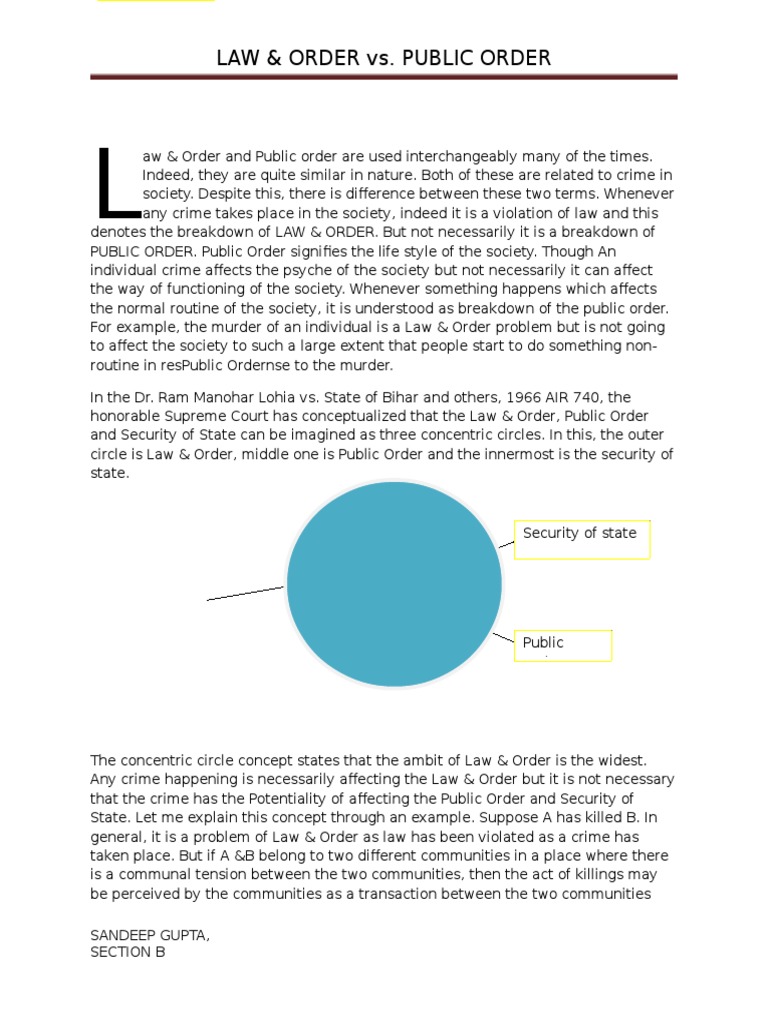 Law & Order vs. Public Order Explained | PDF | Crime & Violence | Crime ...