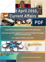 21 April 2016 Current Affairs for Competition Exams
