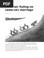 Editorial on same sex marriage 