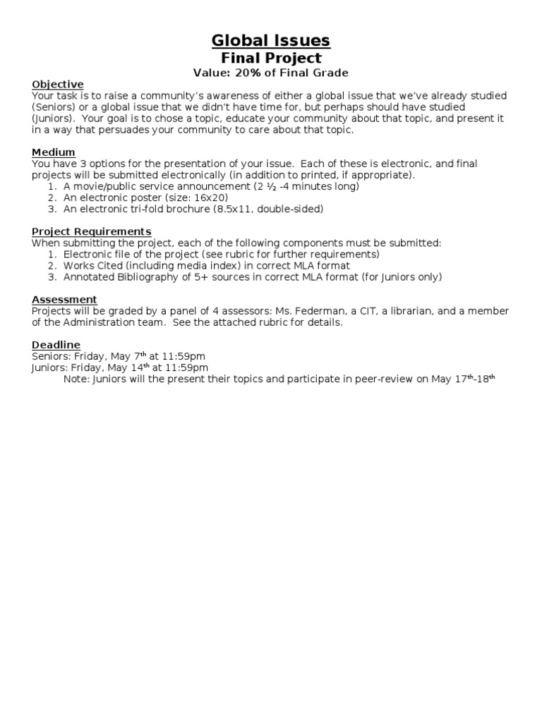 Final Project Guidelines | PDF