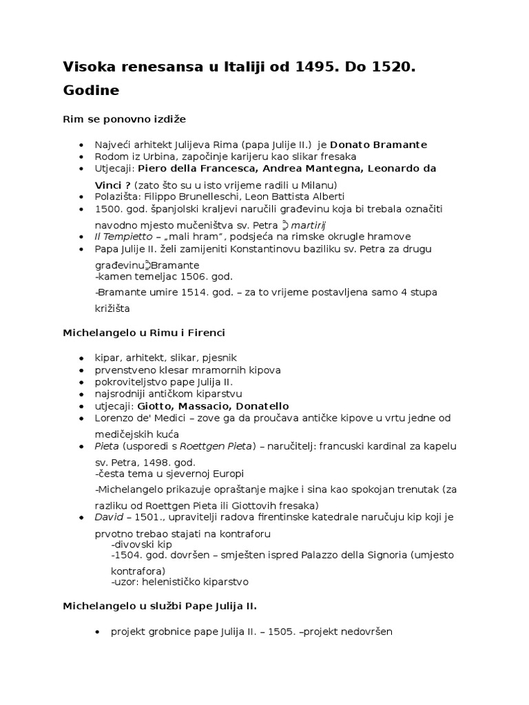 Visoka Renesansa-Barok | PDF