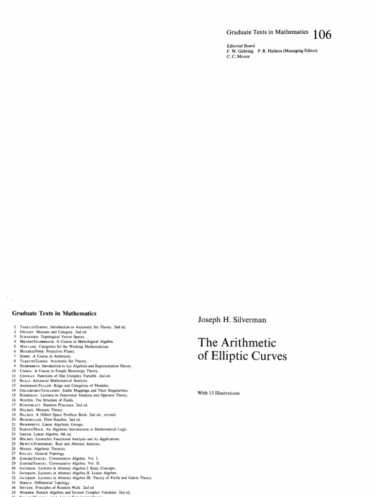 語学+参考書 The Arithmetic of Elliptic Curves (Graduate Texts in Mathematics 106) The Arithmetic of Elliptic Curves (Graduate Texts in