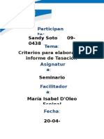 Criterios Criterios para Elaborar Un Informe de TasaciónPara Elaborar Un Informe de Tasación