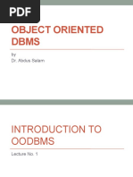 Object Oriented DBMS-1