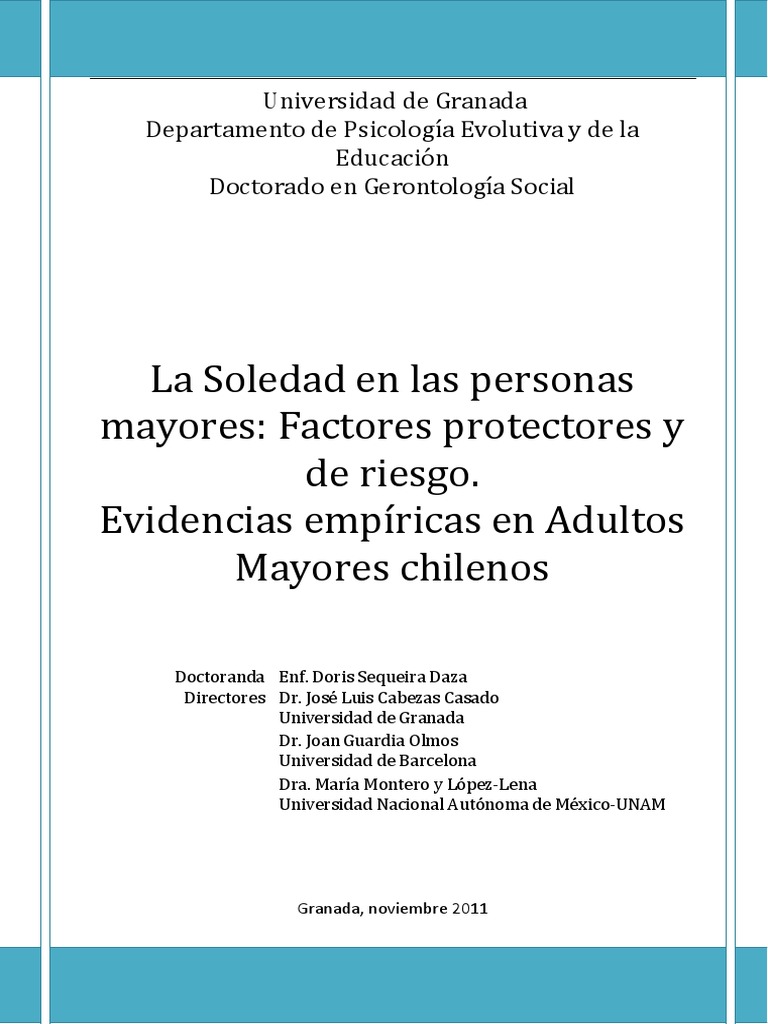 Soledad en Adultos Mayores Chilenos | PDF | Vejez | Adultos