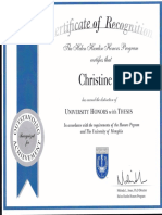 Honors Certificate