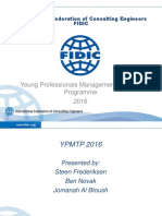 Young Professionals Management Training Programme 2016: International Federation of Consulting Engineers Fidic