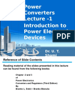 Power Converters Lecture - 1: Dr. U. T. Shami