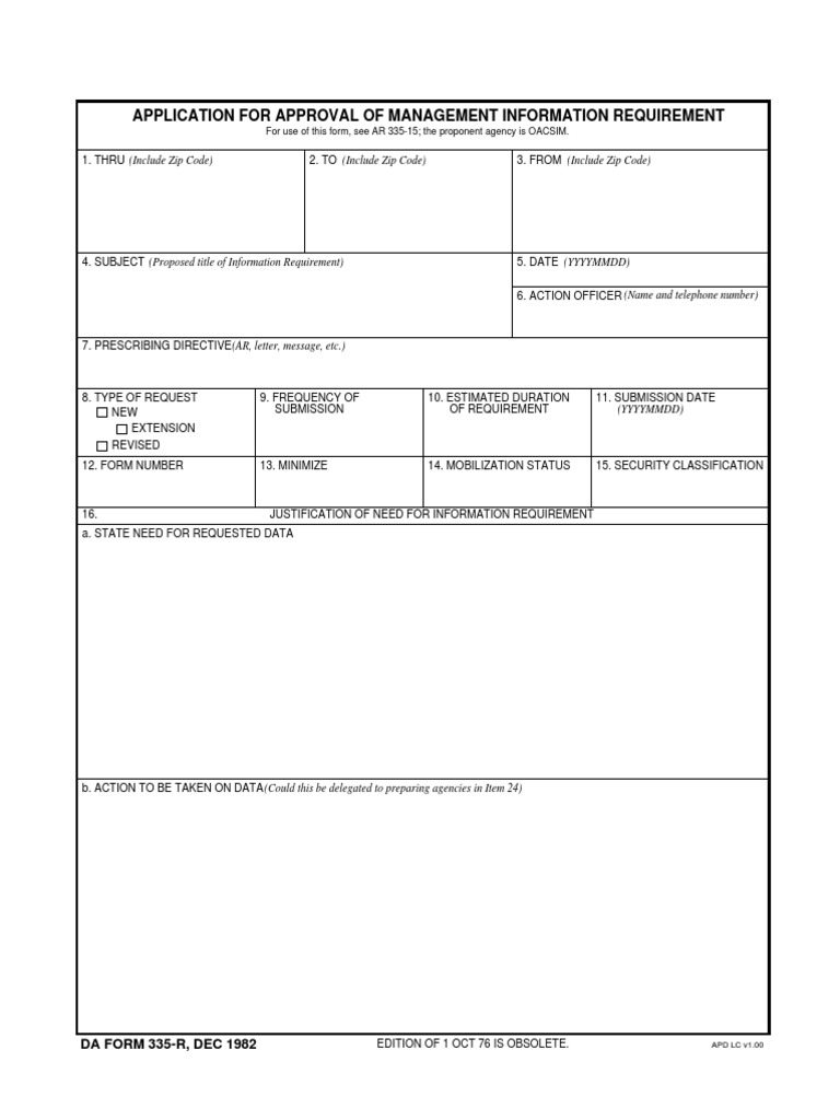 Application For Approval of Management Information Requirement | PDF | Law