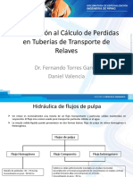 Cálculo de Perdidas en Tuberías de Transporte de Relaves