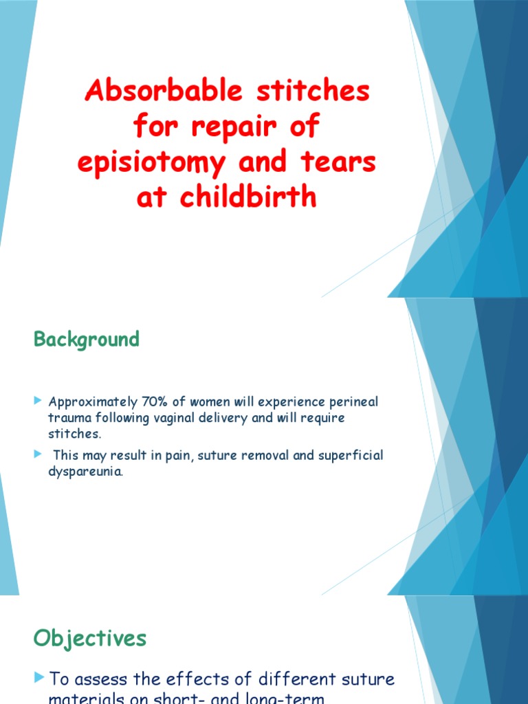 Absorbable Stitches for Repair of Episiotomy and Tears Surgical Suture Childbirth