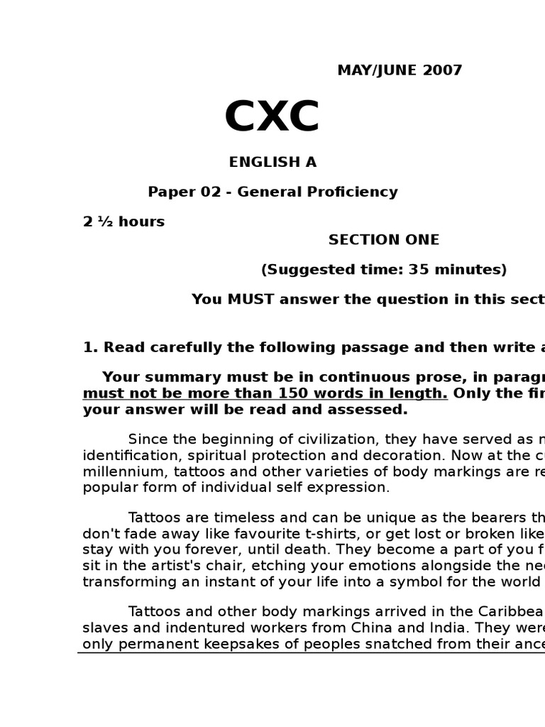 Cxc english a past papers and answers pdf picture