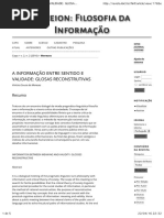 A INFORMAÇÃO ENTRE SENTIDO