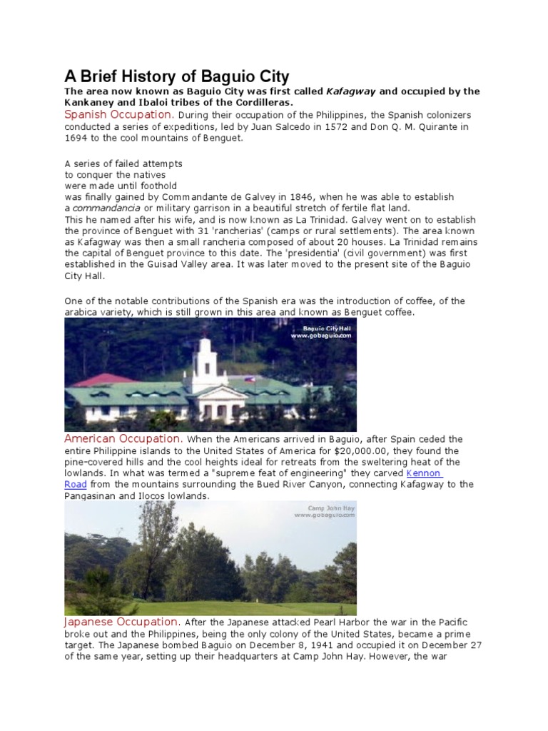 History and Origin of Baguio City | PDF | Philippines | Unrest