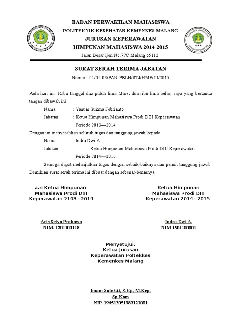 Surat Undangan Pelantikan Bem