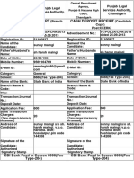 Punjab Legal Services Authority Cash Deposit Receipt